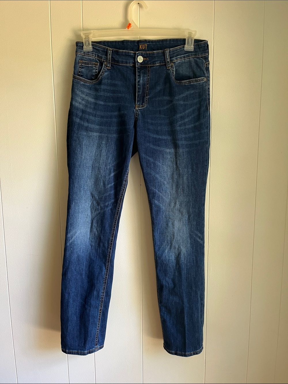 Kut from the Kloth Slouchy Boyfriend Casual Dark Wash Straight Leg Jeans Sz 12 - Picture 1 of 10